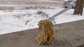 Forking cold: Spaghetti scoop shows extreme frigid temperatures in Nebraska