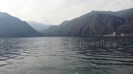 Light flight at lake como