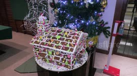 Snowhouses made of gingerbread and sugar for Christmas in Thailand hotel