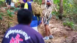 British backpacker, 20, suffers head injuries and 'broken hip' after falling down waterfall on Thai island
