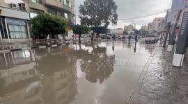 Roads flooded after heavy rain in Gaza on Boxing Day