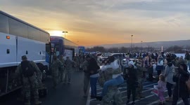 Emotional reunion of US soldiers with loved ones as they come home for Christmas