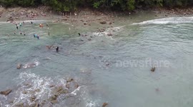 Drone footage of the beaches of the north coast of São Paulo, Brazil