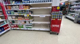 Egg shelves empty in a London Tesco as shortage continues