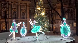 Winter art exhibition 4 Seasons is set in Alexander Gardens, St Petersburg, Russia