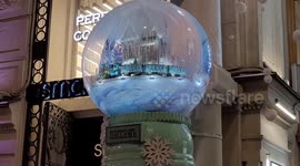 Decorations of New Year fair in department store Passage, St Petersburg, Russia
