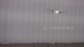 Plane battles strong winds while landing at Bristol Airport