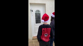 Sudden visit of grandchildren gives elderly couple a joyful shock!