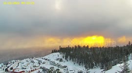 When cold fog meets sun's rays: Mesmerising effect