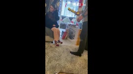 Girl is over the moon at the news of becoming a big sister