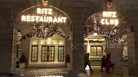 Christmas sparkle of The Ritz London shopping arcade on Piccadilly