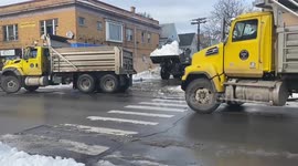 Snow removal from the streets of Tompkins County, NY, USA
