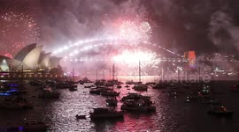 Spectacular New Year's Eve fireworks begin over Sydney Harbour