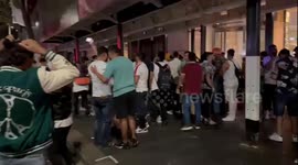 Indians in Sydney, Australia celebrate the new year by dancing in the street to music