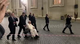 Pope Francis meets people after last mass of 2022 following news of Pope Benedict's death