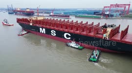The World's Largest Newly Built Container Ship in Suzhou, China