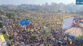 Thousands of Palestinians attend a rally marking the 58th anniversary of Fatah movement foundation in Gaza