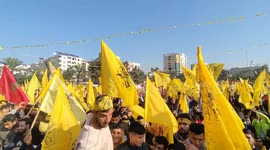 Thousands of Fatah supporters hold rally marking 58th anniversary in Gaza