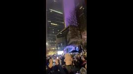 New Years Eve 2023 Ball Drop in Uptown Charlotte, North Carolina with giant crowd