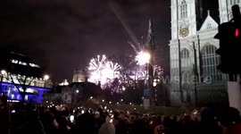 London new year fireworks at westminster