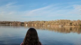 Cute Girl Tries to call in Geese while enjoying a day at the lake