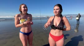 New Year's Day Polar Plunge ensues in cold waters of San Francisco