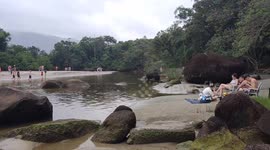 General views of the mesmerizing Praia da Fortaleza in Ubatuba, SP, Brazil