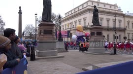 Cat, marching bands and cheerleaders entertain the crowds at London New Year Day Parade 2023