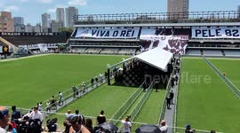 Pelé funeral ceremony takes place at Vila Belmiro Stadium in Santos, São Paulo, Brazil