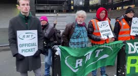 RMT boss Mick Lynch addresses media as rail strikes continue