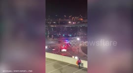 Police escort ambulance as NFL star Damar Hamlin taken to hospital after collapsing on field