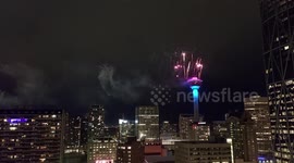 2023 New Years Eve Fireworks from Calgary Tower in Downtown Calgary Alberta Canada