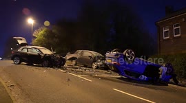 Man arrested as six people injured, three seriously in horrifying three-vehicle crash in Birmingham, England