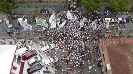 Drone footage reveals thousands paying tribute to Pele at Santos' stadium
