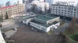 Multi-angle CCTV footage captures explosive missile strike in Kyiv