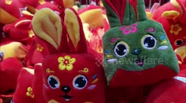 Year of The Rabbit Mascot Plush Toys in Yichang, China