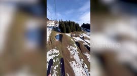 Shocking footage shows French Alps slopes with no snow due to unseasonably warm conditions