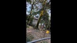 The man used a basket of durians to throw it from above with precision and agility