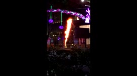 ORCHARD ROAD CHRISTMAS TREE ON FIRE
