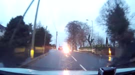 Tree Blown Down Onto Road From Storm Desmond - Dec 4th 2015
