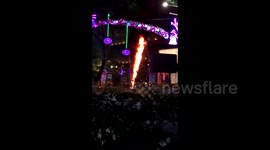 Christmas tree blaze in Singapore