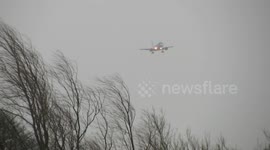Difficult landing in Storm Desmond winds