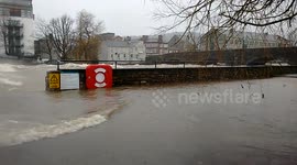 River Kent in Cumbria at record levels due to Storm Desmond