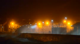 Storm Desmond batters Scottish coast with powerful waves