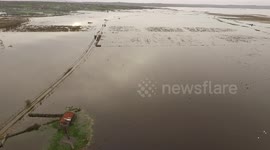 Aerial footage of Storm Desmond flooding in Ireland