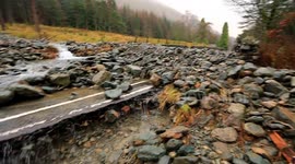 Landslide dumps thousands of tons onto the main A591