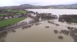 RAW Drone footage of submerged Cumbria