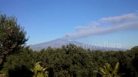 A cloud of ash from Mount Etna