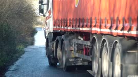 Flooded Road/Traffic Driving Through Flood - Moy, N. Ireland - Dec 10th 2015