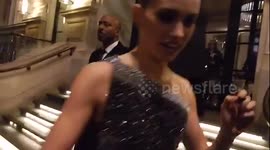 The cast of Star Wars: The Force Awakens leave their hotel for the London premiere